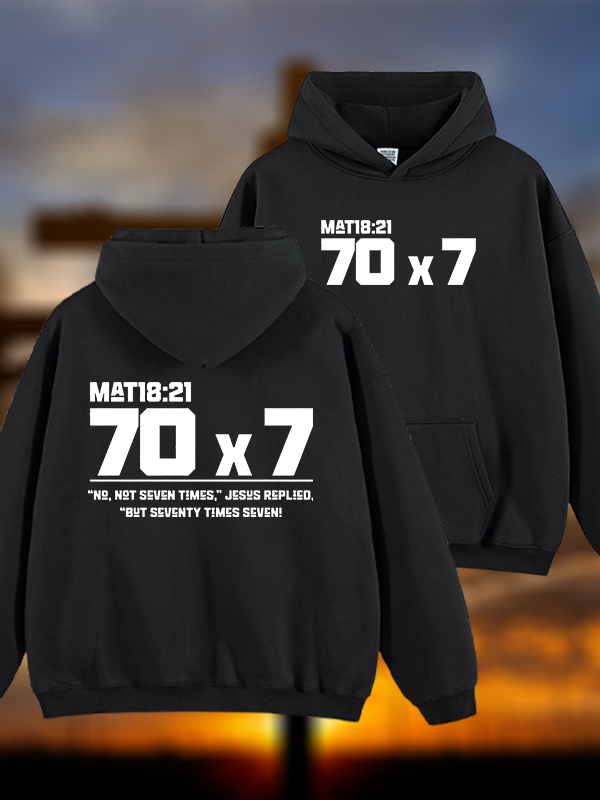 Matthew 18:21 Jesus God Christian Plush Fleece-Lined Hoodie