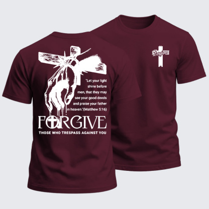 Heavyweight Cotton Tee - Forgive Cross Nail