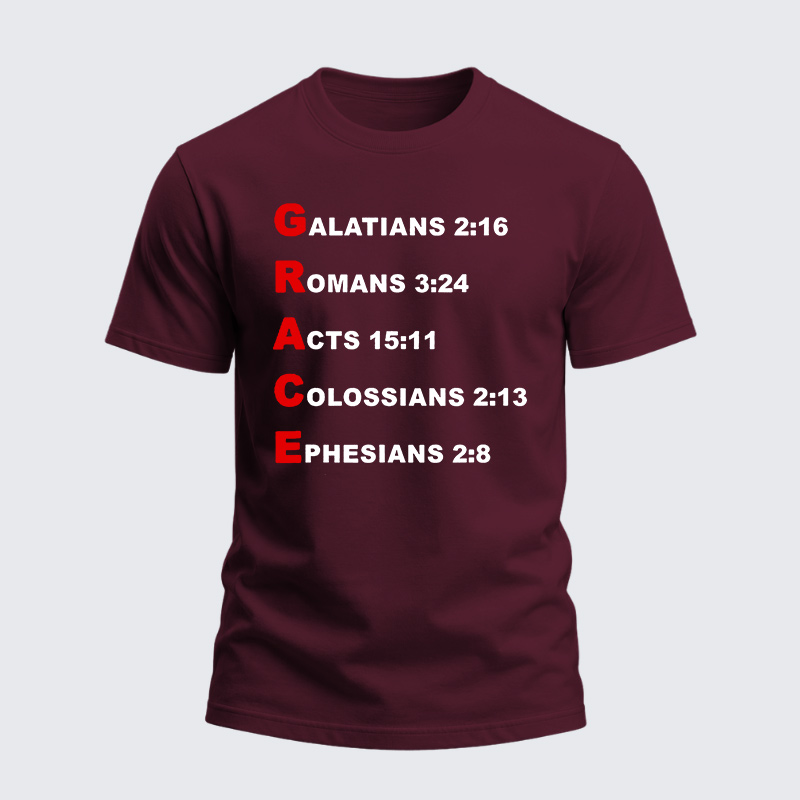 Heavyweight Cotton Tee - Grace Acrostic 5 Christian