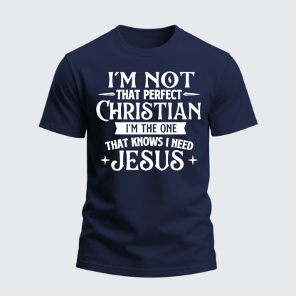 Heavyweight Cotton Tee - I'm Not That Perfect Christian Jesus