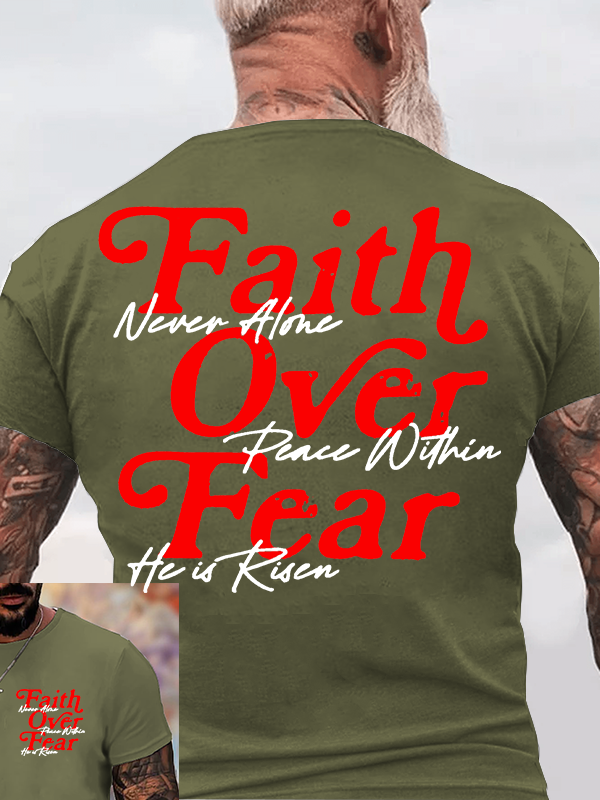 Faith Over Fear Jesus God Christian Cotton T-Shirt