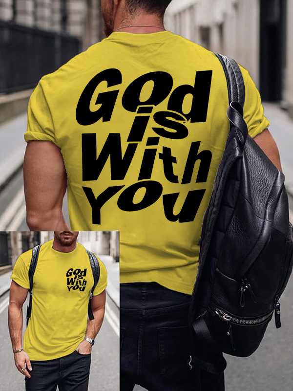 God Is With You Jesus God Christian Cotton T-Shirt