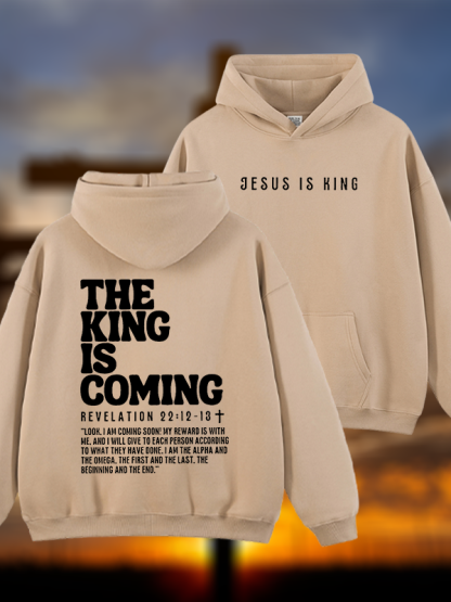 Jesus Is King Jesus God Christian Plush Fleece-Lined Hoodie