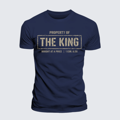 Property of The king 1 Cor. 6:20 Jesus God Christian Premium Mercerized Cotton Tee