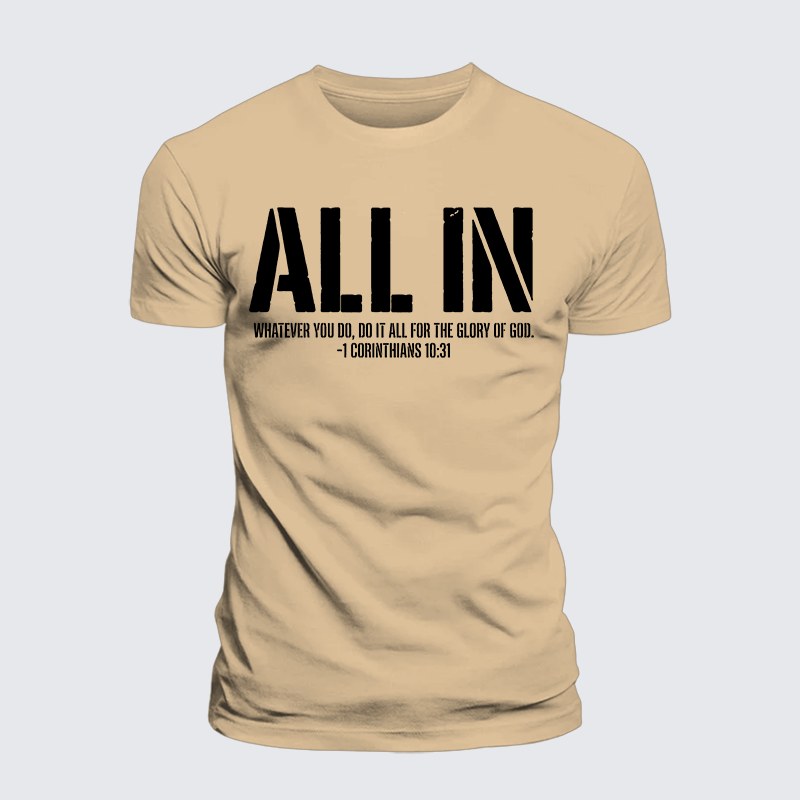 All In 1 Corinthians 10:31 Jesus God Christian Premium Mercerized Cotton Tee