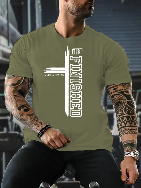 It Is Finished Jesus God Christian Cotton T-Shirt