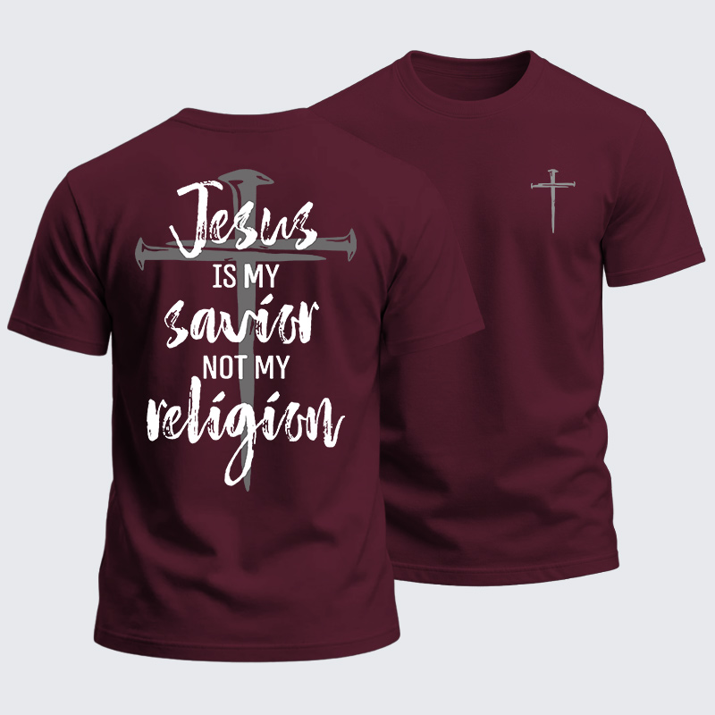 Heavyweight Cotton Tee - Jesus Is My Savior Not My Religion