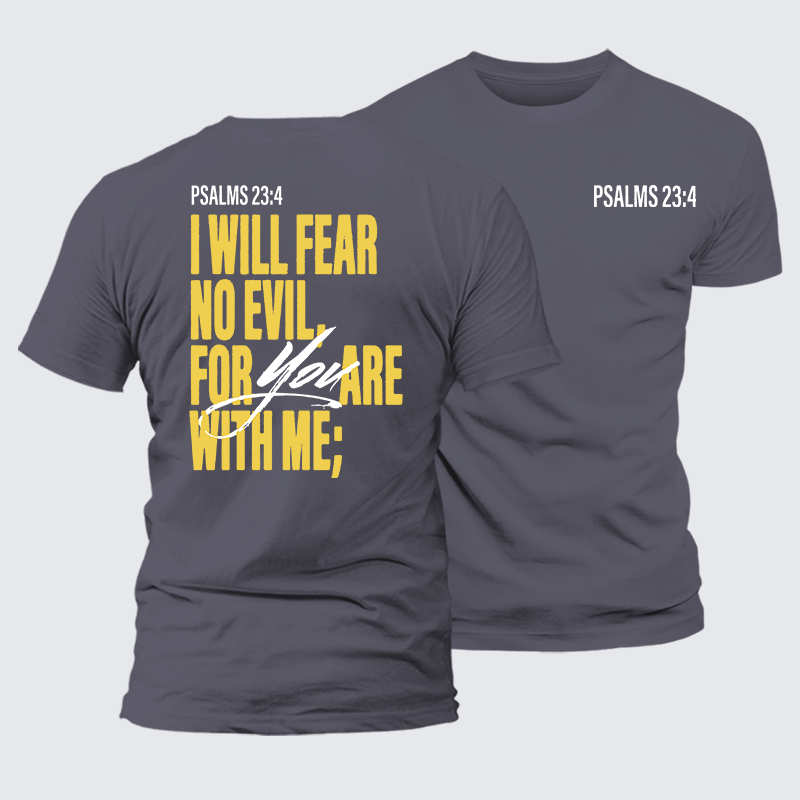 Fear No Evil Jesus God Christian Premium Mercerized Cotton Tee