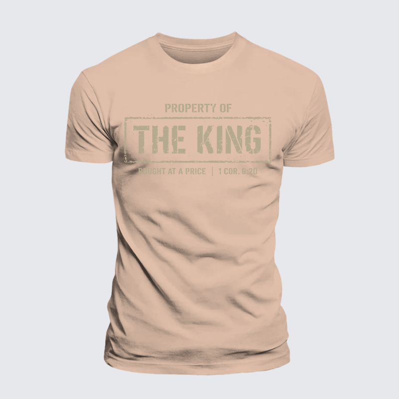 Property of The king 1 Cor. 6:20 Jesus God Christian Premium Mercerized Cotton Tee