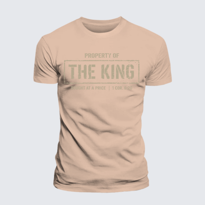 Property of The king 1 Cor. 6:20 Jesus God Christian Premium Mercerized Cotton Tee