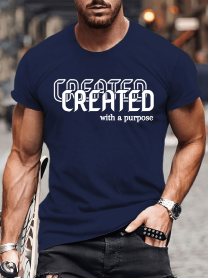 Created With Purpose Jesus God Christian Cotton T-Shirt