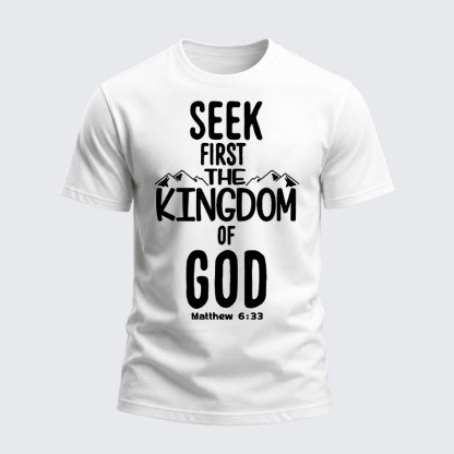 Heavyweight Cotton Tee - Seek First The Kingdom of God Matthew 6:33