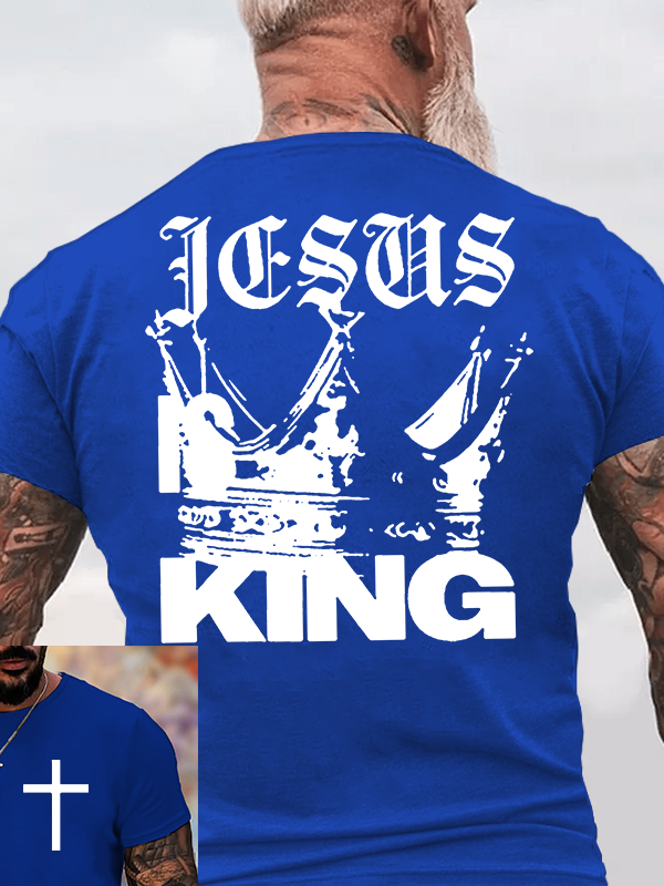 Jesus Is King Jesus God Christian Cotton T-Shirt