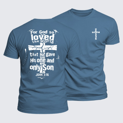 For God So Loved The World Jesus God Christian  – Luxe Mercerized Interlock Cotton Tee
