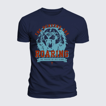 The Heavens Are Roaring The Praise Of His Glory Jesus God Christian  – Luxe Mercerized Interlock Cotton Tee