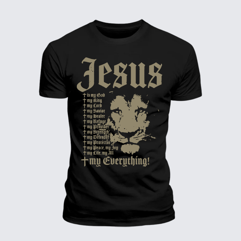 Man Of God Husband Dad Jesus God Christian Cotton T-Shirt