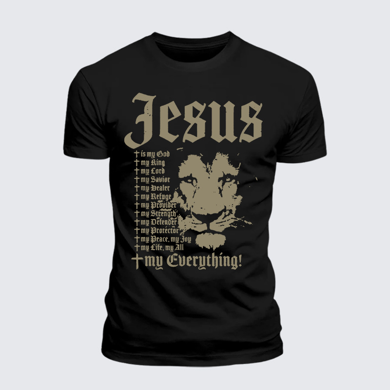 Man Of God Husband Dad Jesus God Christian Cotton T-Shirt