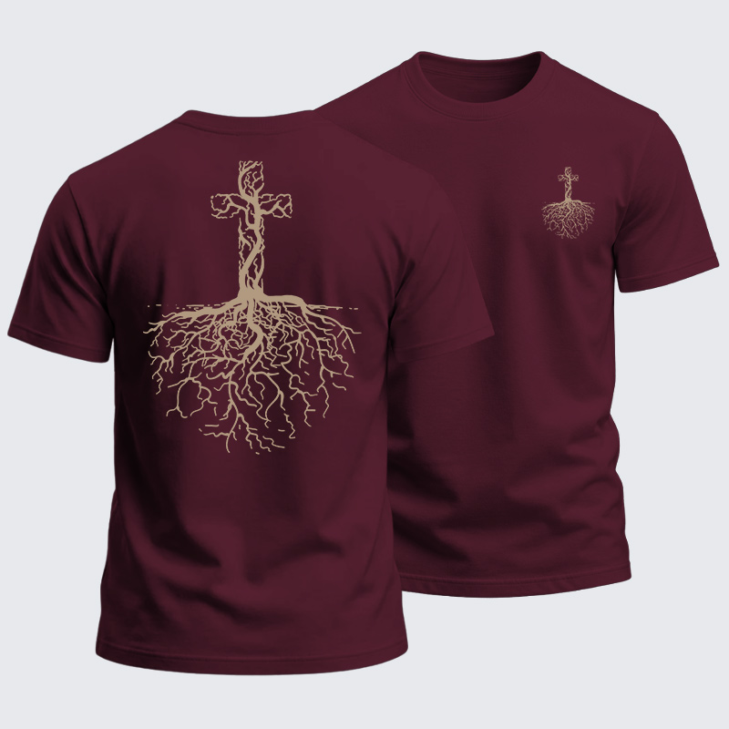 Heavyweight Cotton Tee - Christian Cross  I Love Jesus