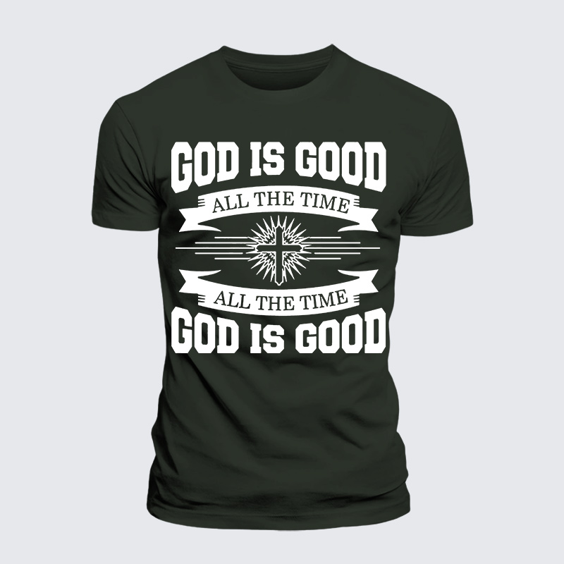 God Is Good All The Time Jesus God Christian Premium Mercerized Cotton Tee