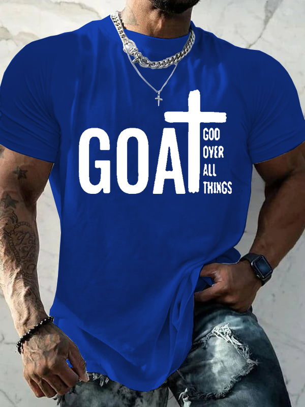 Man Of God Husband Dad Jesus God Christian Cotton T-Shirt