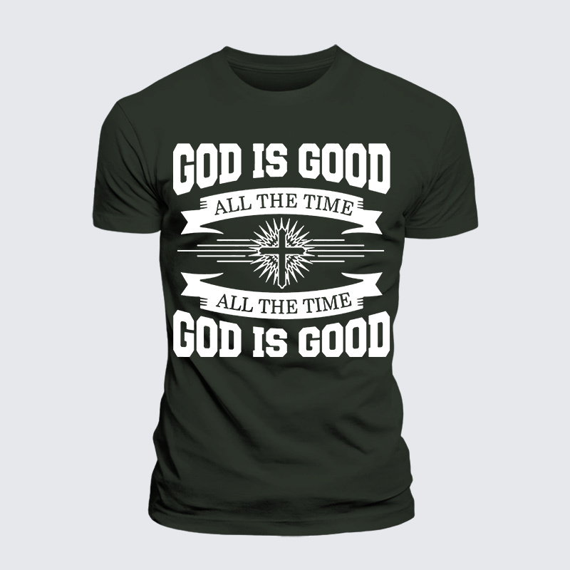 God Is Good All The Time Jesus God Christian Premium Mercerized Cotton Tee