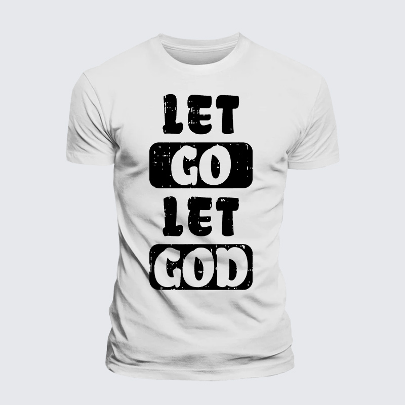 Let Go Let God Jesus God Christian Premium Mercerized Cotton Tee