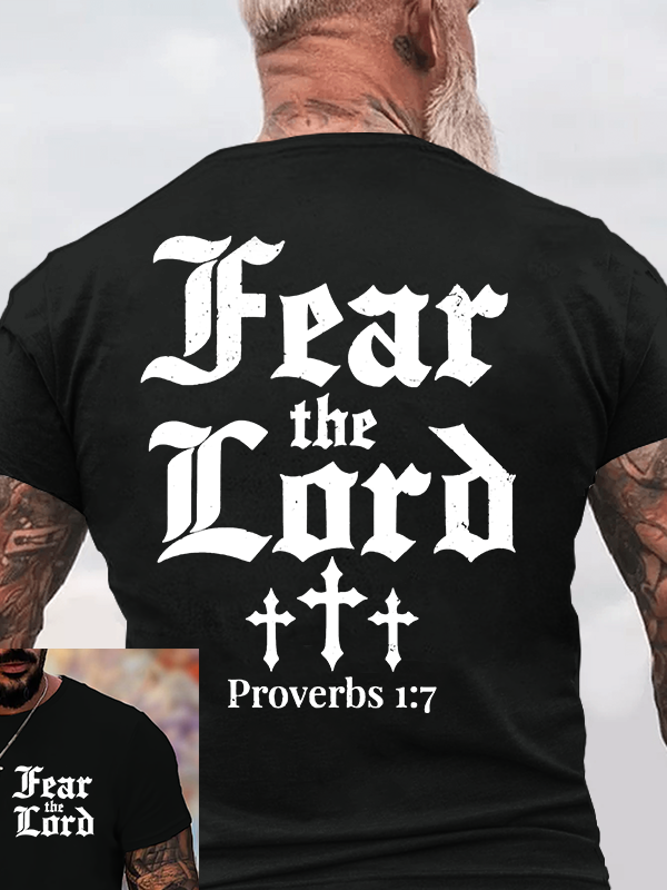 Fear The Lord Jesus God Christian Cotton T-Shirt