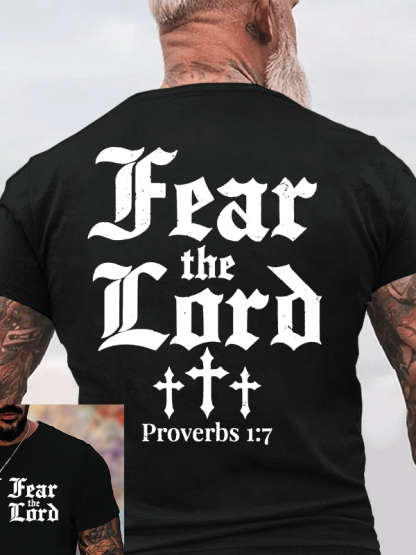 Fear The Lord Jesus God Christian Cotton T-Shirt