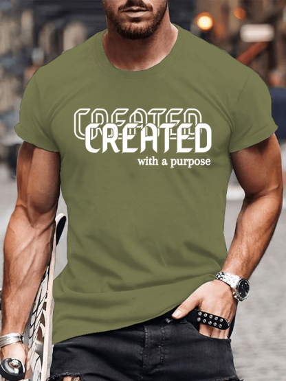 Created With Purpose Jesus God Christian Cotton T-Shirt