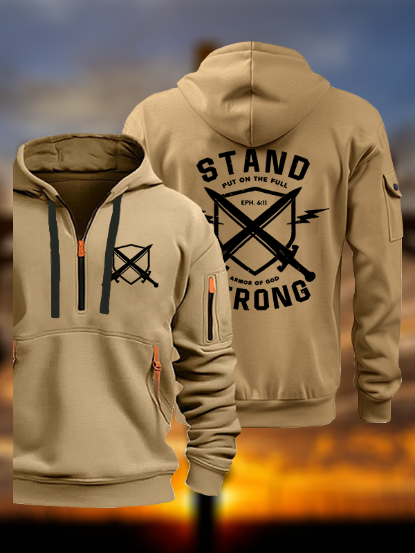 Stand Strong Jesus God Christian Zipper Hoodies