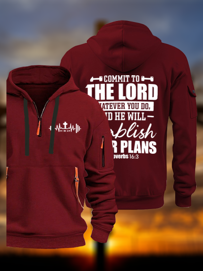 Commit To The Lord Whatever You Do Jesus God Christian Zipper Hoodies