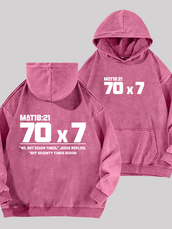 Matthew 18:21 Jesus God Christian Washed Hoodie