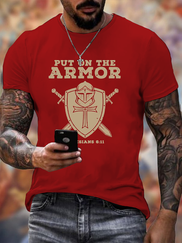 Put On The Armor Jesus God Christian Cotton T-Shirt