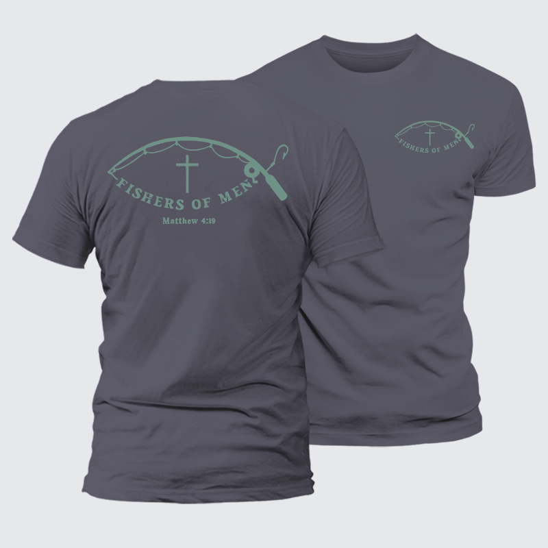 Fishers Of Men Jesus God Christian Premium Mercerized Cotton Tee