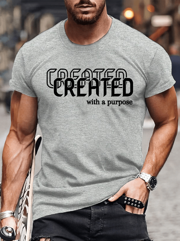 Created With Purpose Jesus God Christian Cotton T-Shirt