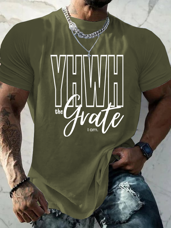 Yahweh The Grate I Am Jesus God Christian Cotton T-Shirt