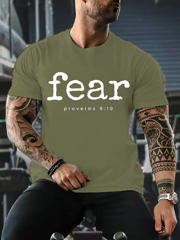 Fear Proverbs 9:10 Jesus God Christian Cotton T-Shirt
