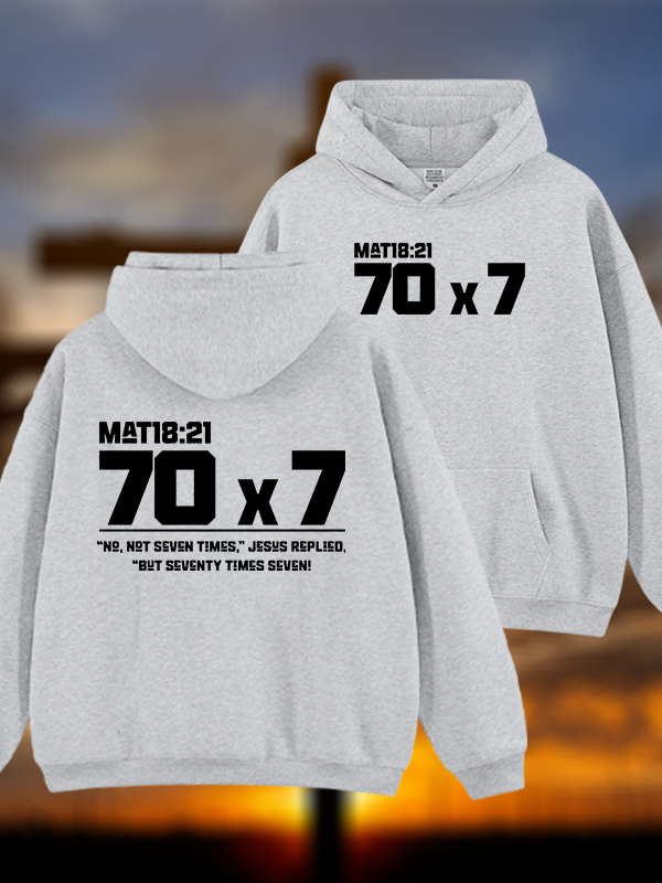 Matthew 18:21 Jesus God Christian Plush Fleece-Lined Hoodie