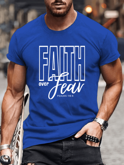 Faith Over Fear Jesus God Christian Cotton T-Shirt
