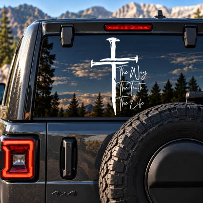 Car & Truck Vinyl Decals  - Jesus The Way The Truth The Life   