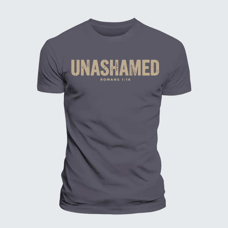 UNASHAMED Romans 1:16 Jesus God Christian Premium Mercerized Cotton Tee