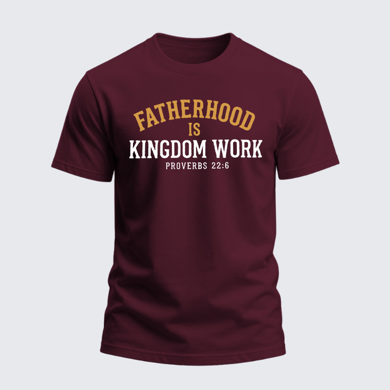 Heavyweight Cotton Tee - Fatherhood is Kingdom Work