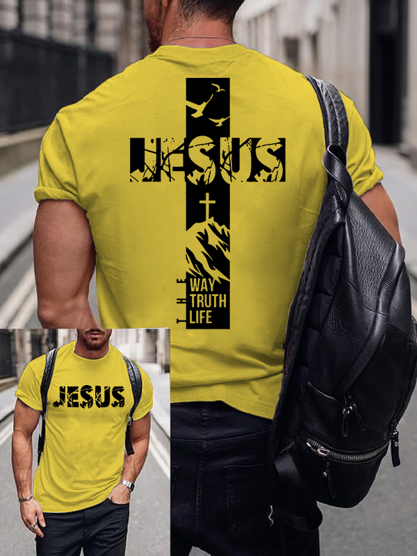 The Way The Truth The Life Jesus God Christian Cotton T-Shirt