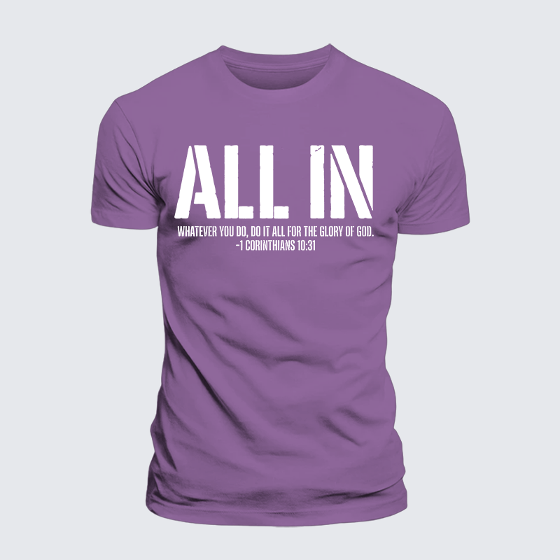 All In 1 Corinthians 10:31 Jesus God Christian Premium Mercerized Cotton Tee
