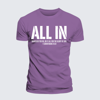 All In 1 Corinthians 10:31 Jesus God Christian Premium Mercerized Cotton Tee