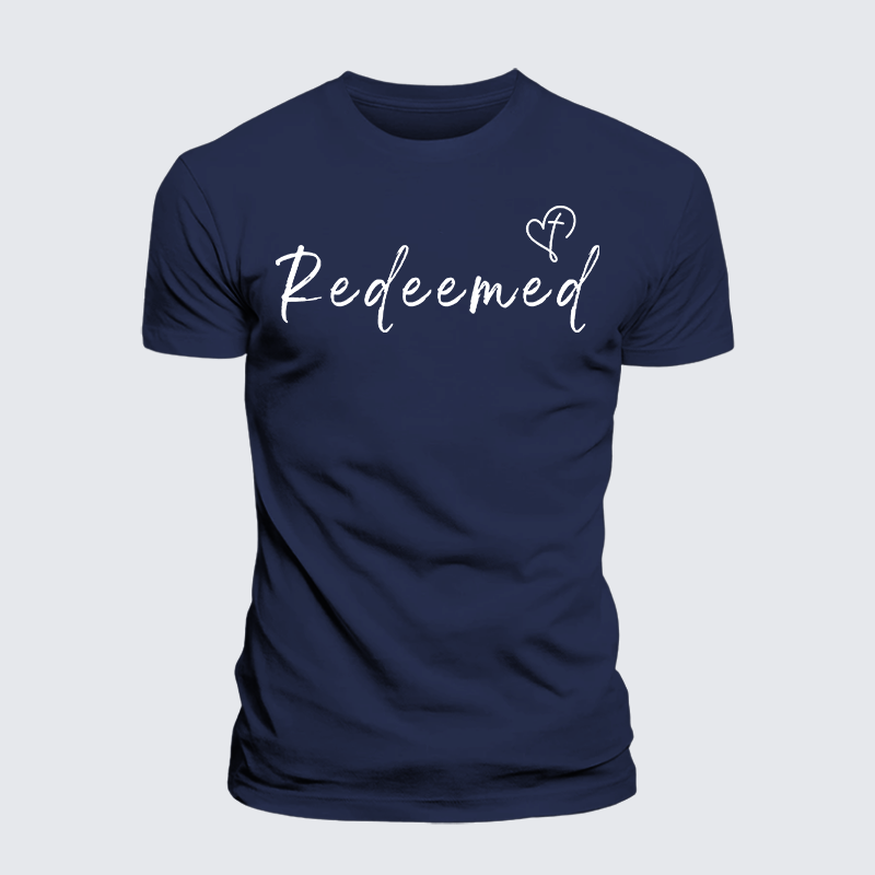 Redeemed Jesus God Christian Premium Mercerized Cotton Tee