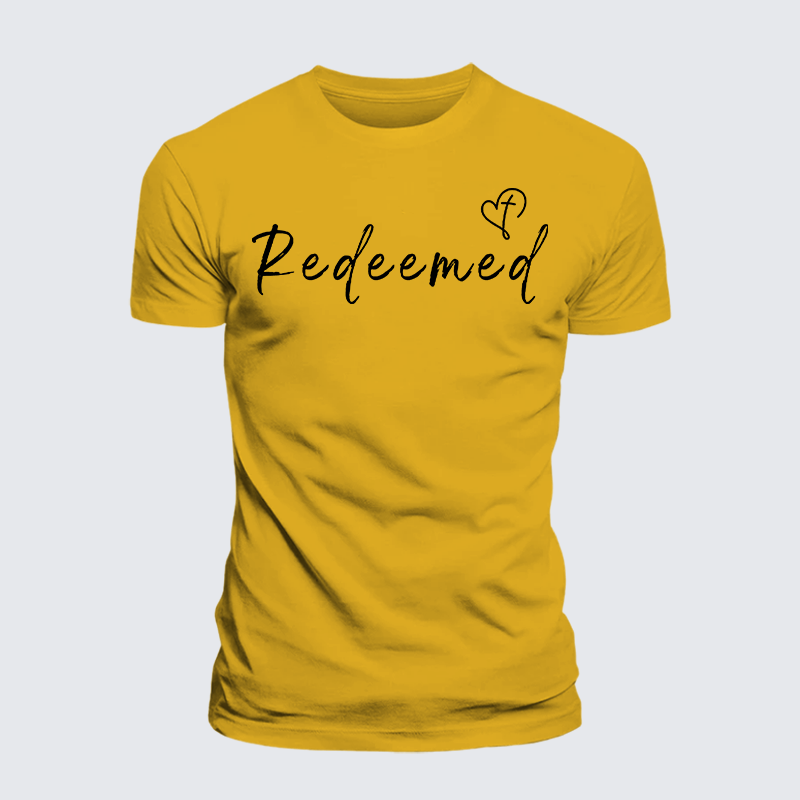 Redeemed Jesus God Christian Premium Mercerized Cotton Tee