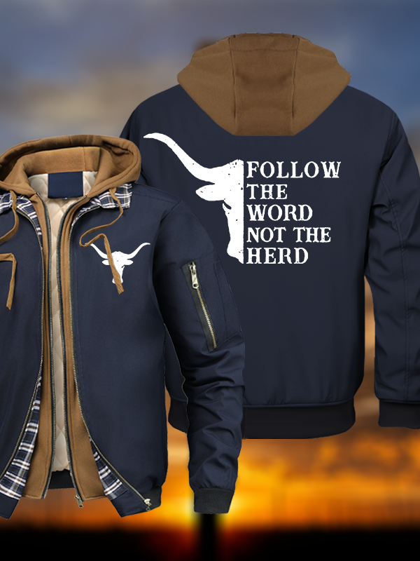 Follow The Word Warm Hooded Bomber Jacket