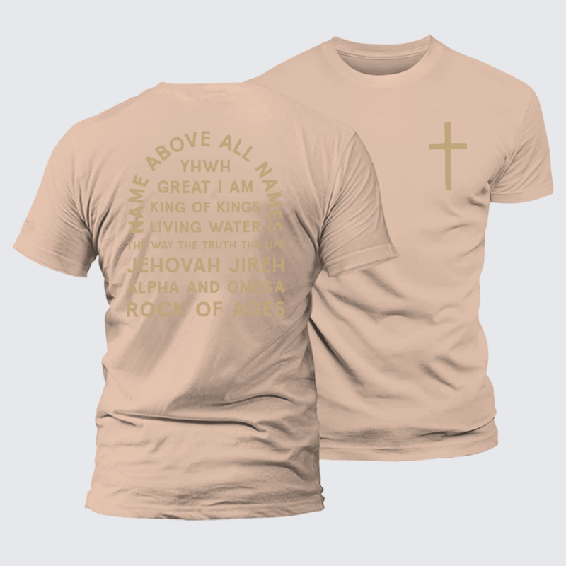 Name Above All Names Jesus God Christian Premium Mercerized Cotton Tee
