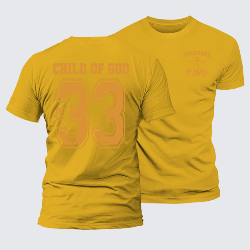 Redeemed By Grace Jesus God Christian Premium Mercerized Cotton Tee